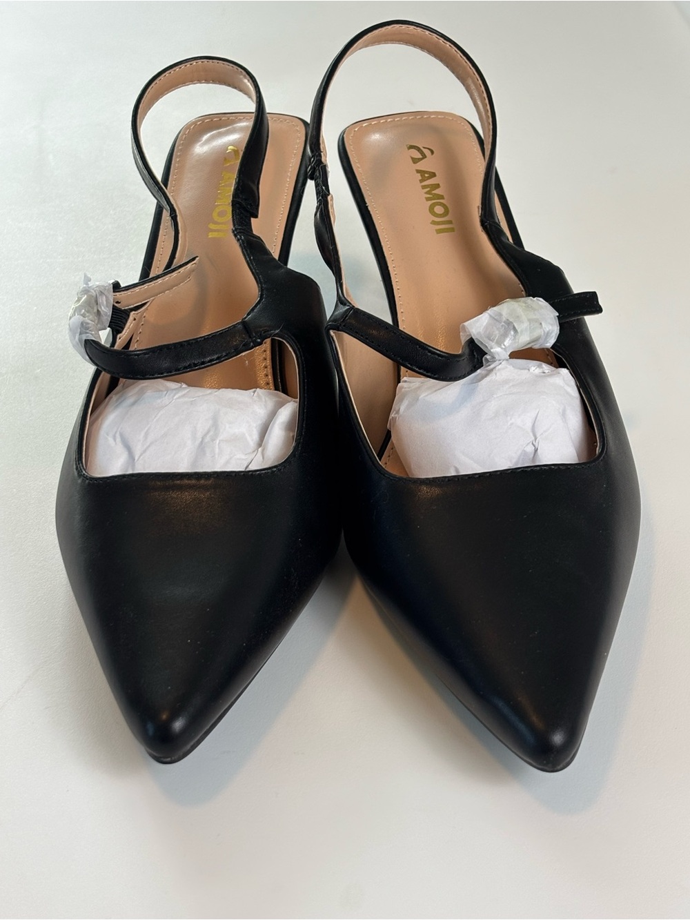 Bundle 2/$30! NEW Black Pointed Slingback Heels with Mary Jane Strap